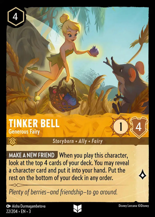 Tinker Bell - Generous Fairy - 22/204 - Uncommon - Into the Inklands - Disney Lorcana