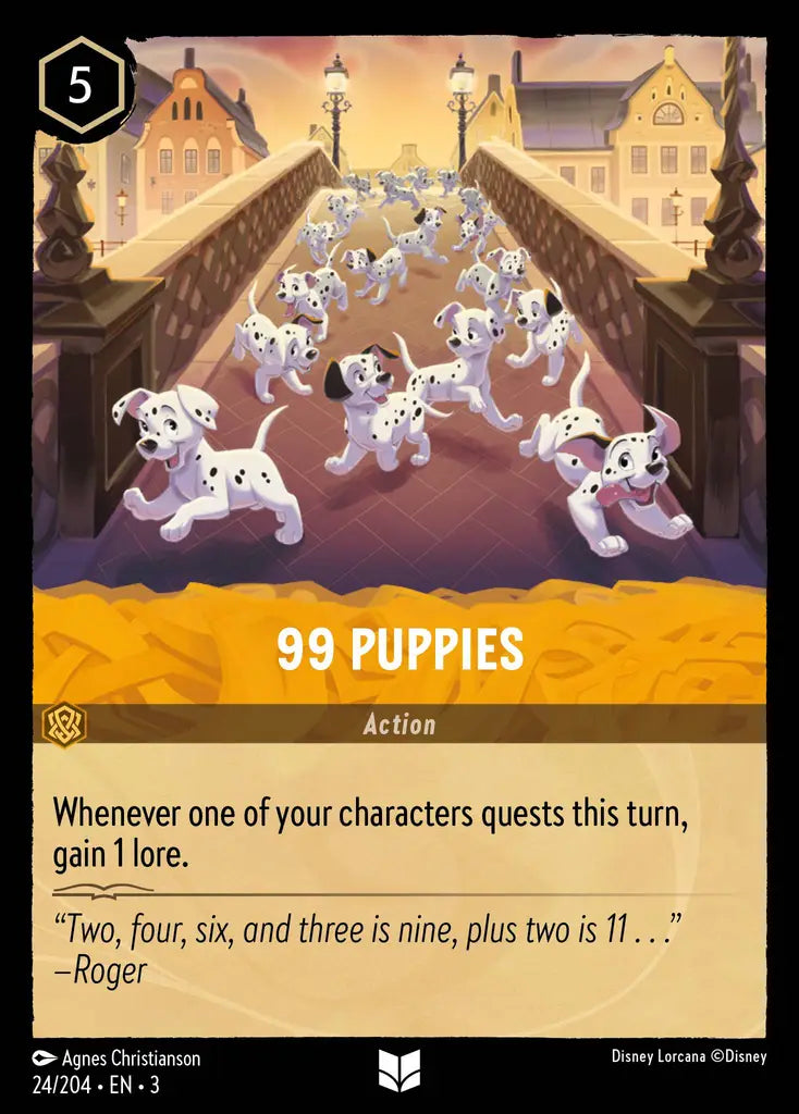 99 Puppies - 24/204 - Uncommon - Into the Inklands - Disney Lorcana
