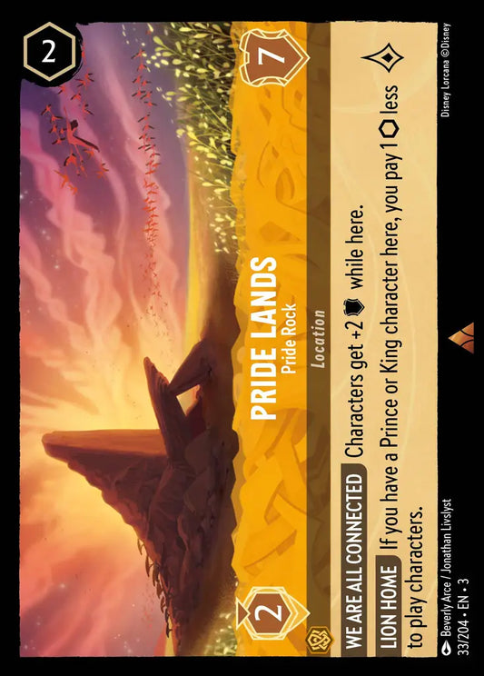 Pride Lands - Pride Rock - 33/204 - Rare - Into the Inklands - Disney Lorcana