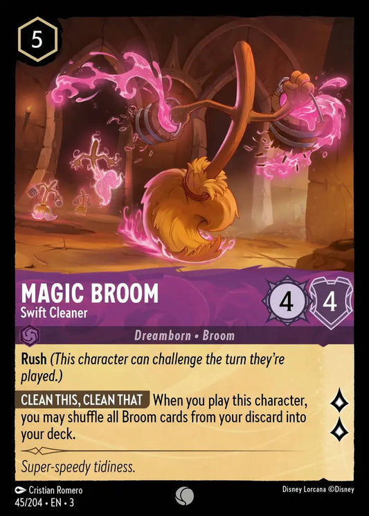 Magic Broom - Swift Cleaner - 45/204 - Common - Into the Inklands - Disney Lorcana