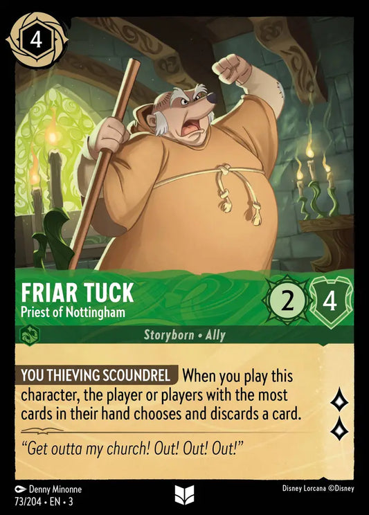 Friar Tuck - Priest of Nottingham - 73/204 - Uncommon - Into the Inklands - Disney Lorcana