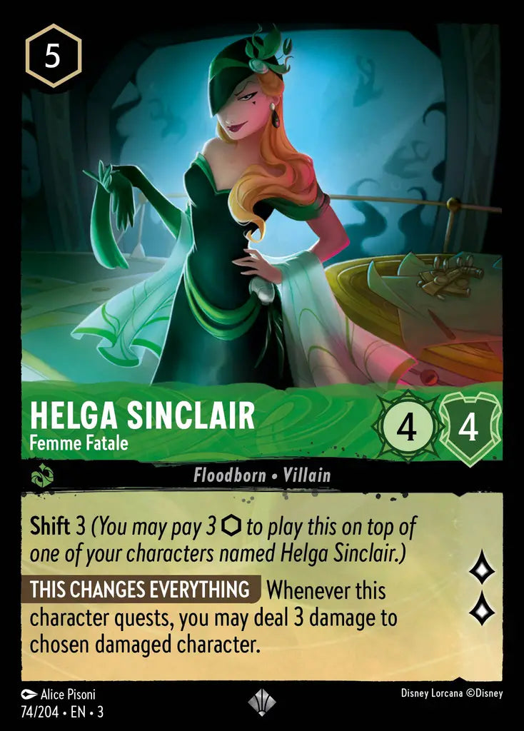 Helga Sinclair - Femme Fatale - 74/204 - Super Rare - Into the Inklands - Disney Lorcana