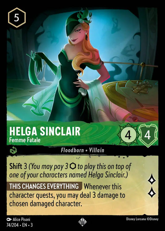Helga Sinclair - Femme Fatale - 74/204 - Super Rare - Into the Inklands - Disney Lorcana