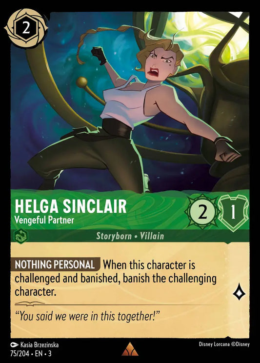 Helga Sinclair - Vengeful Partner - 75/204 - Rare - Into the Inklands - Disney Lorcana
