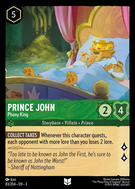 Prince John - Phony King - 83/204 - Uncommon - Into the Inklands - Disney Lorcana