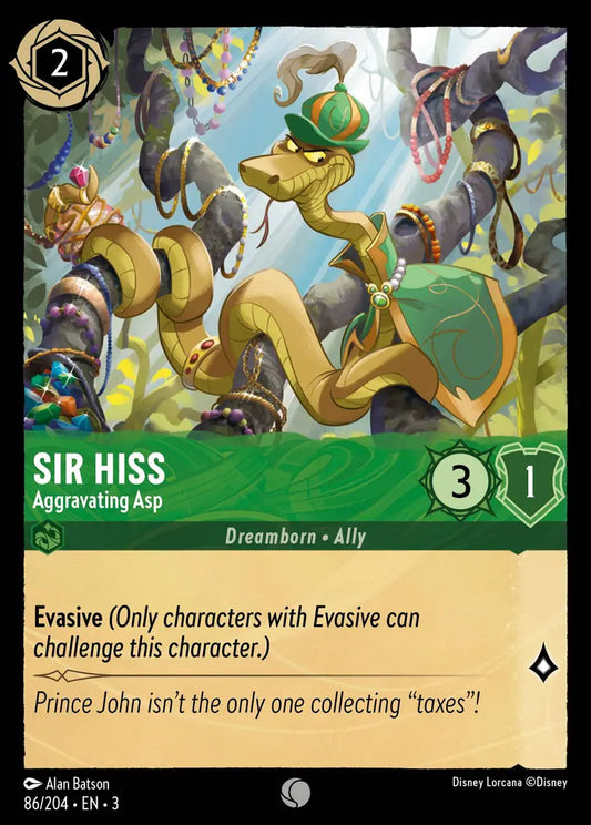 Sir Hiss - Aggravating Asp - 86/204 - Common - Into the Inklands - Disney Lorcana