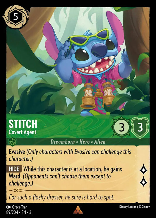 Stitch - Covert Agent - 89/204 - Rare - Into the Inklands - Disney Lorcana