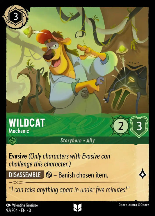 Wildcat - Mechanic - 92/204 - Uncommon - Into the Inklands - Disney Lorcana