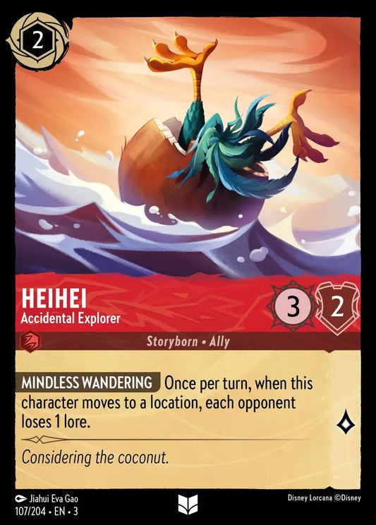 HeiHei - Accidental Explorer - 107/204 - Uncommon - Into the Inklands - Disney Lorcana