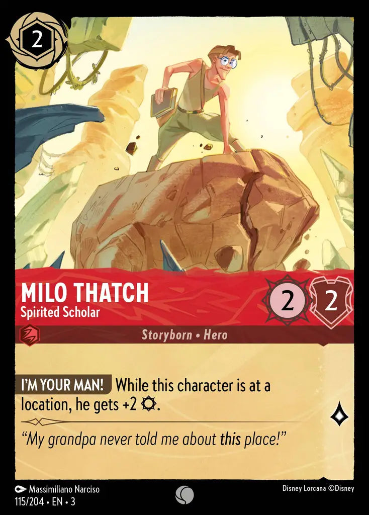 Milo Thatch - Spirited Scholar - 115/204 - Common - Into the Inklands - Disney Lorcana
