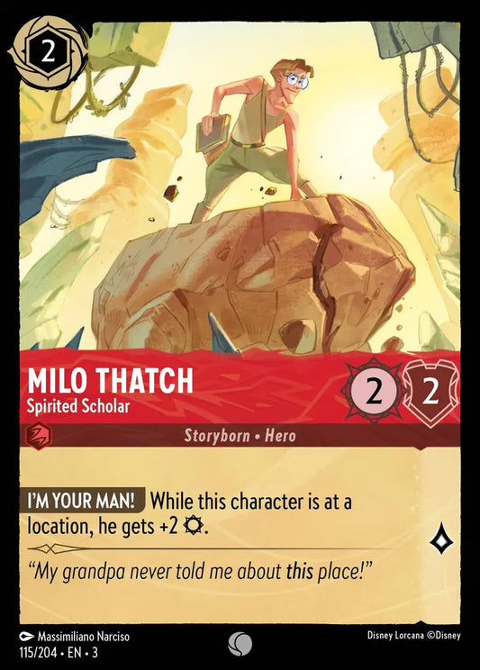 Milo Thatch - Spirited Scholar - 115/204 - Common - Into the Inklands - Disney Lorcana