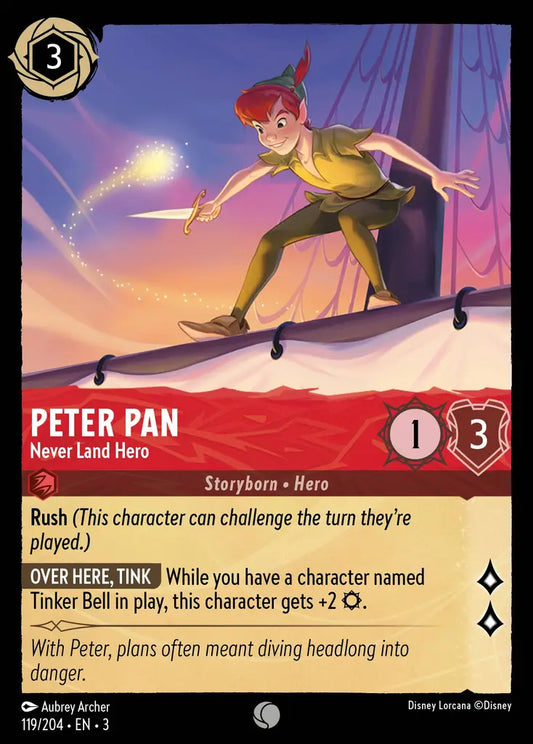 Peter Pan - Never Land Hero - 119/204 - Common - Into the Inklands - Disney Lorcana