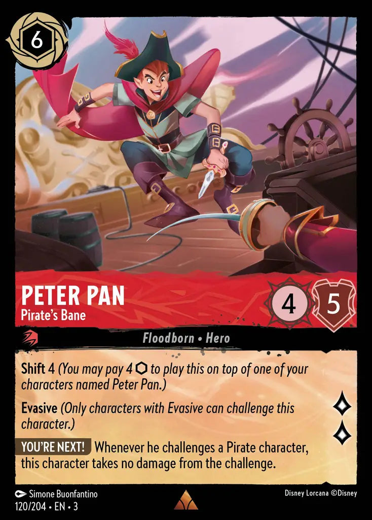 Peter Pan - Pirate's Bane - 120/204 - Rare - Into the Inklands - Disney Lorcana
