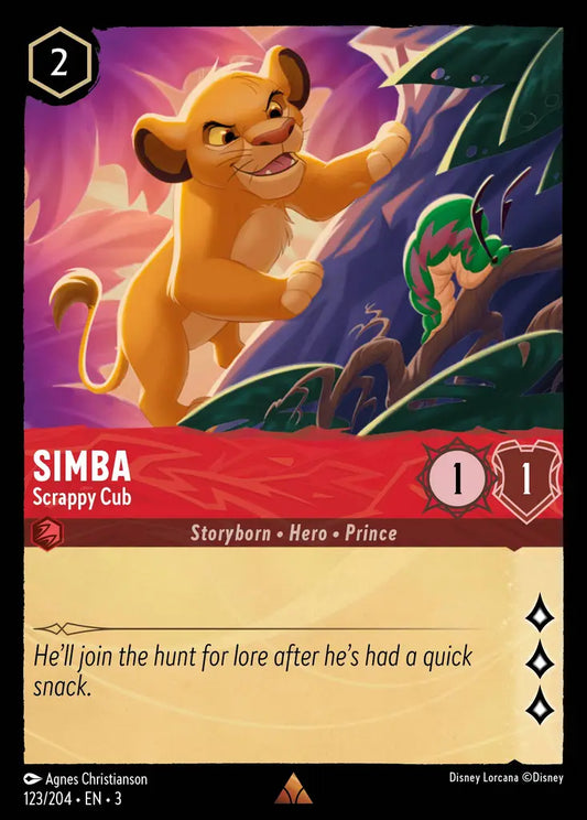 Simba - Scrappy Cub - 123/204 - Rare - Into the Inklands - Disney Lorcana