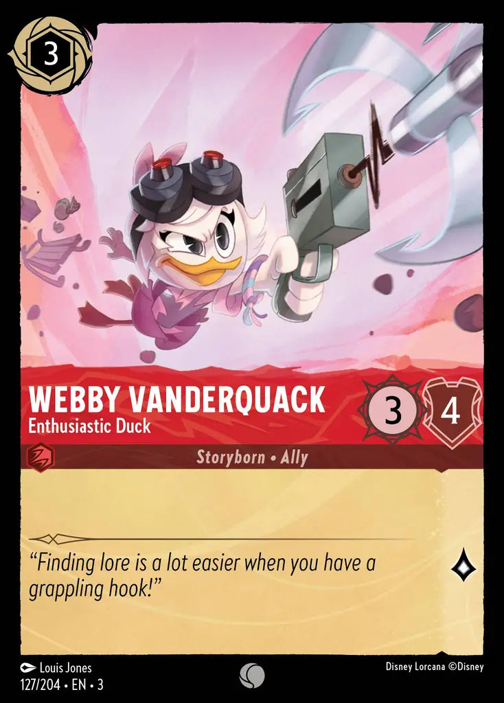 Webby Vanderquack - Enthusiastic Duck - 127/204 - Common - Into the Inklands - Disney Lorcana