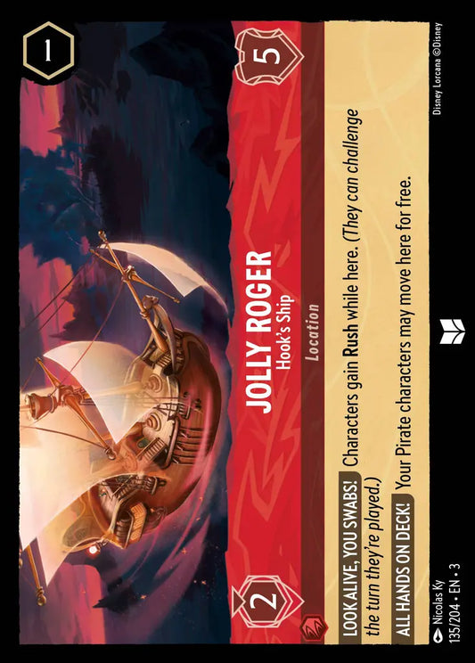 Jolly Roger - Hook's Ship - 135/204 - Uncommon - Into the Inklands - Disney Lorcana