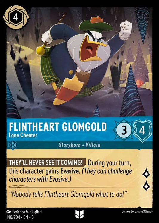 Flintheart Glomgold - Lone Cheater - 140/204 - Uncommon - Into the Inklands - Disney Lorcana