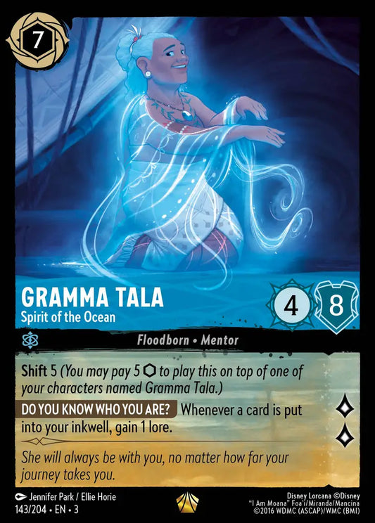 Gramma Tala - Spirit of the Ocean - 143/204 - Legendary - Into the Inklands - Disney Lorcana