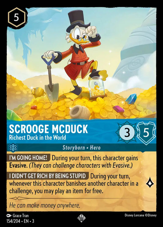 Scrooge McDuck - Richest Duck in the World - 154/204 - Super Rare - Into the Inklands - Disney Lorcana