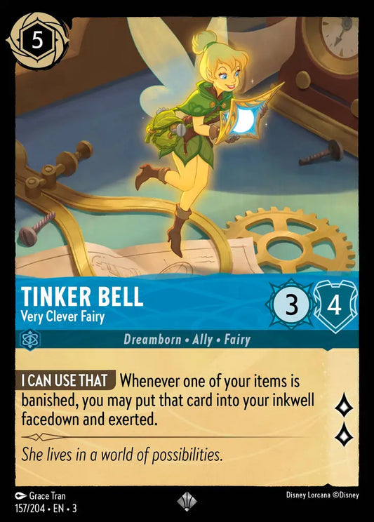 Tinker Bell - Very Clever Fairy - 157/204 - Super Rare - Into the Inklands - Disney Lorcana