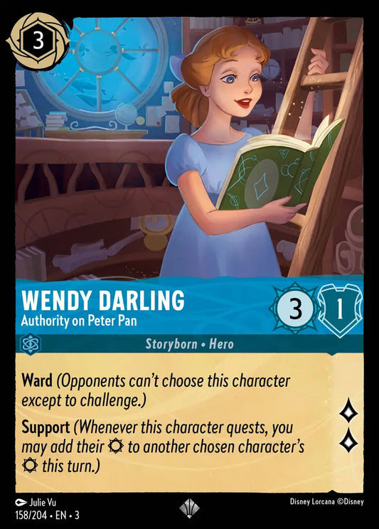 Wendy Darling - Authority on Peter Pan - 158/204 - Super Rare - Into the Inklands - Disney Lorcana