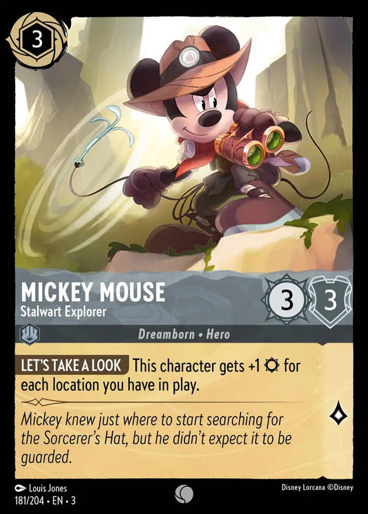 Mickey Mouse - Stalwart Explorer - 181/204 - Common - Into the Inklands - Disney Lorcana