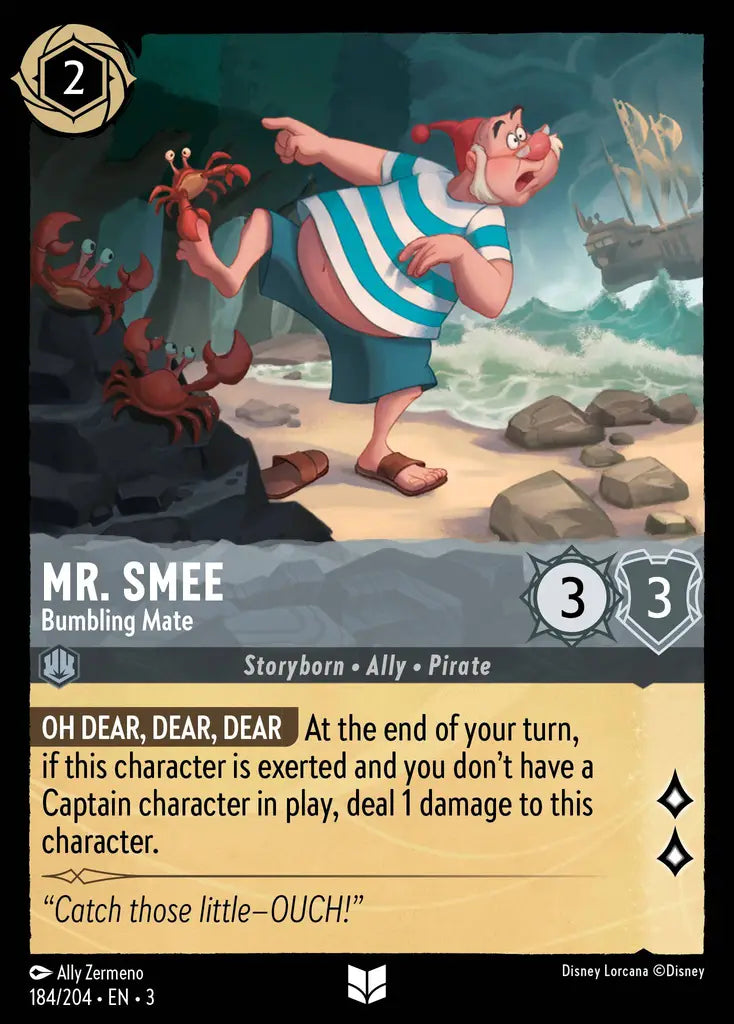 Mr. Smee - Bumbling Mate - 184/204 - Uncommon - Into the Inklands - Disney Lorcana