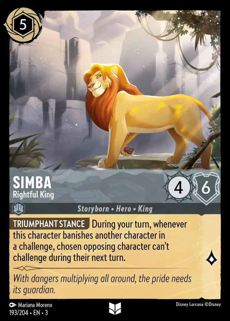 Simba - Rightful King - 193/204 - Uncommon - Into the Inklands - Disney Lorcana