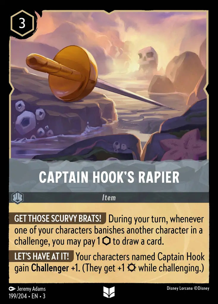 Captain Hook's Rapier - 199/204 - Uncommon - Into the Inklands - Disney Lorcana