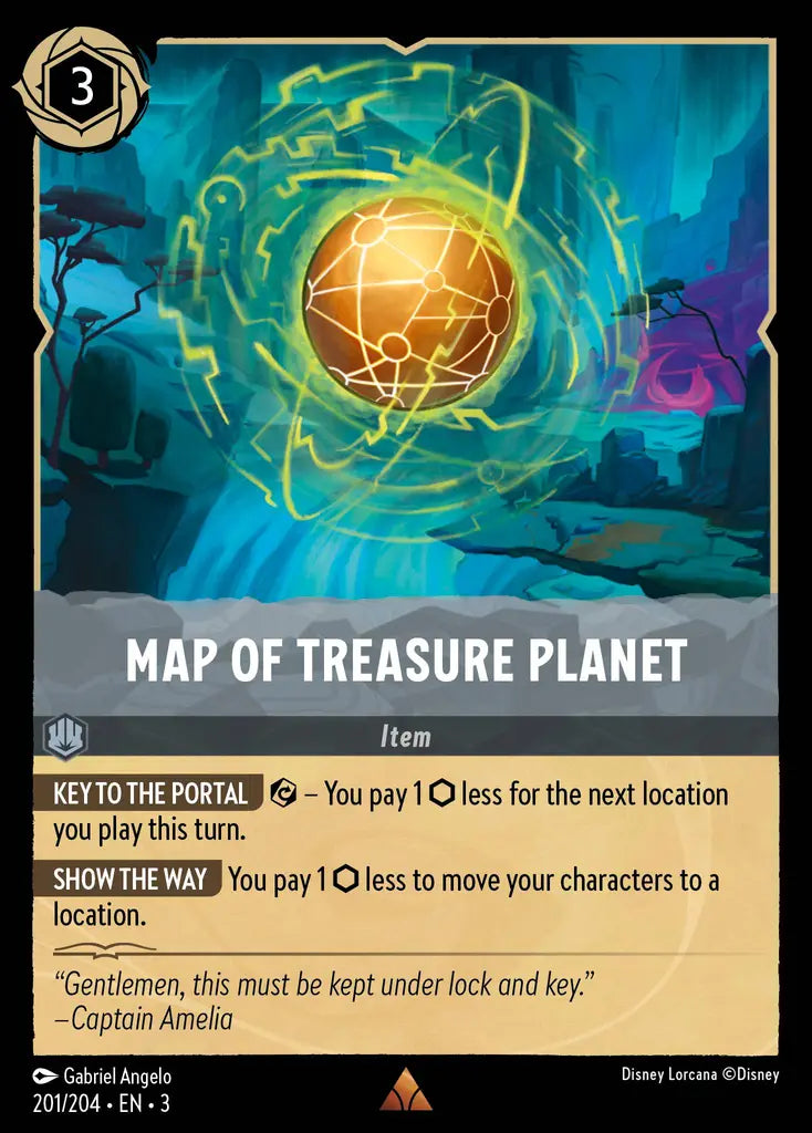 Map of Treasure Planet - 201/204 - Rare - Into the Inklands - Disney Lorcana