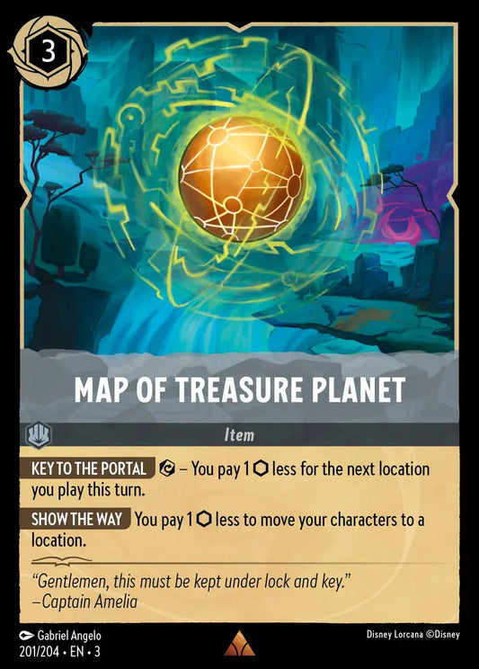 Map of Treasure Planet - 201/204 - Rare - Into the Inklands - Disney Lorcana