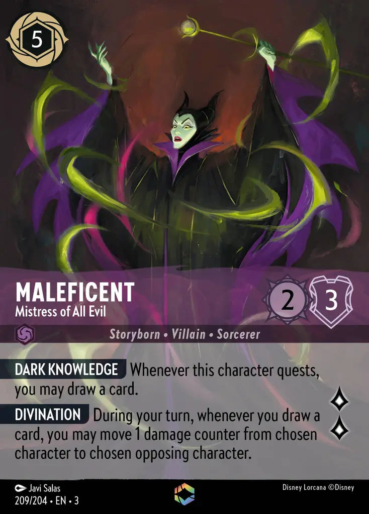 Maleficent - Mistress of All Evil - 209/204 - Enchanted - Into the Inklands - Disney Lorcana