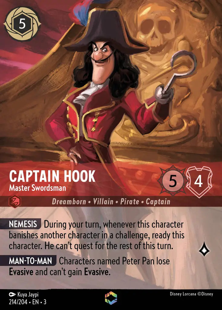Captain Hook - Master Swordsman - 214/204 - Enchanted - Into the Inklands - Disney Lorcana