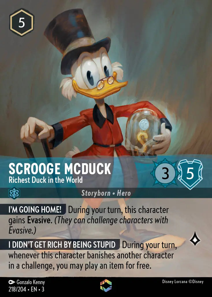 Scrooge McDuck - Richest Duck in the World - 218/204 - Enchanted - Into the Inklands - Disney Lorcana