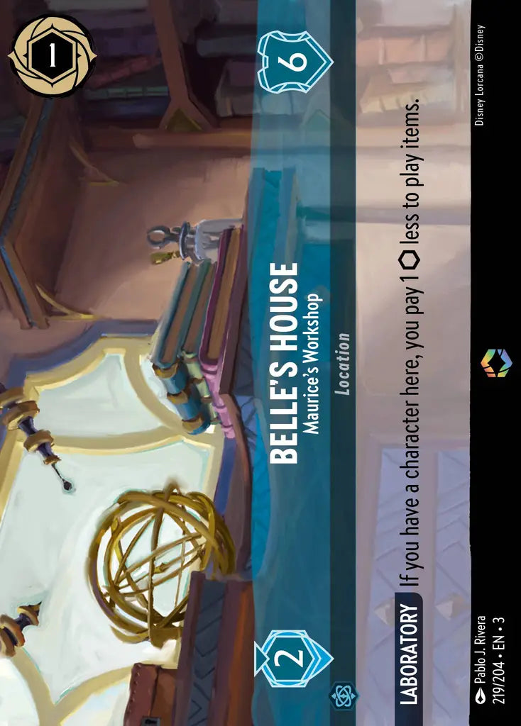 Belle's House - Maurice's Workshop - 219/204 - Enchanted - Into the Inklands - Disney Lorcana