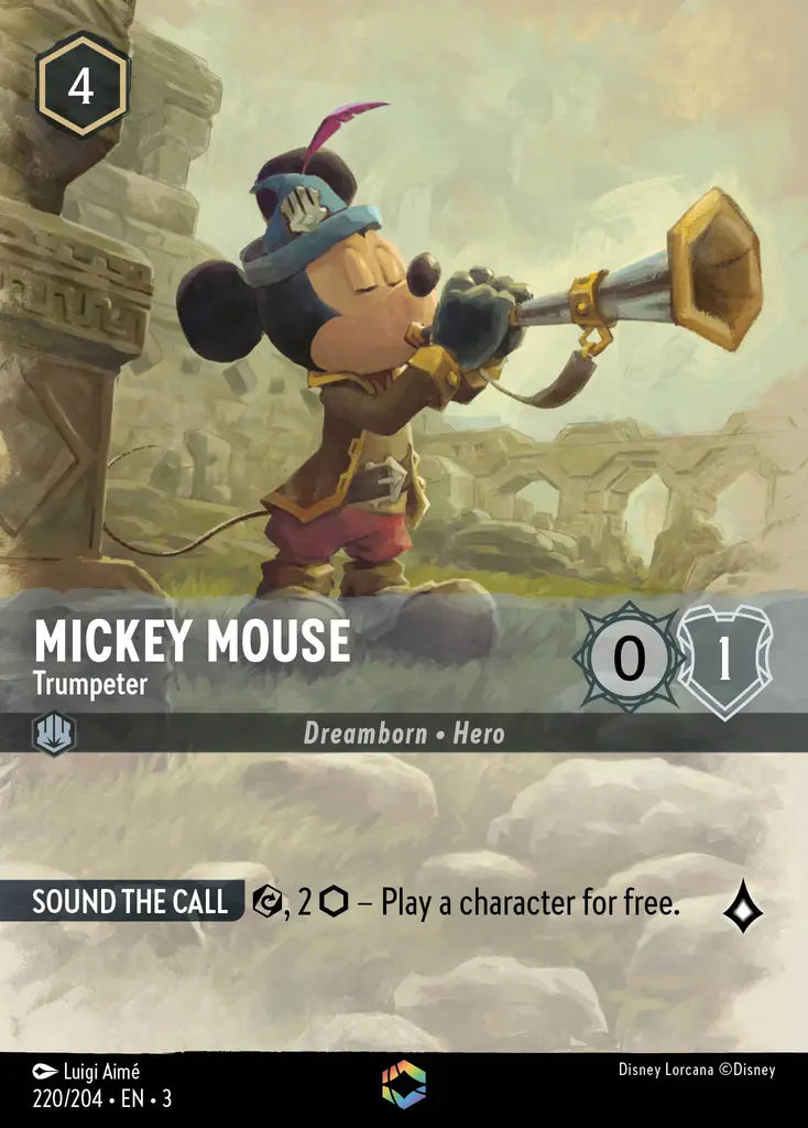 Mickey Mouse - Trumpeter - 220/204 - Enchanted - Into the Inklands - Disney Lorcana