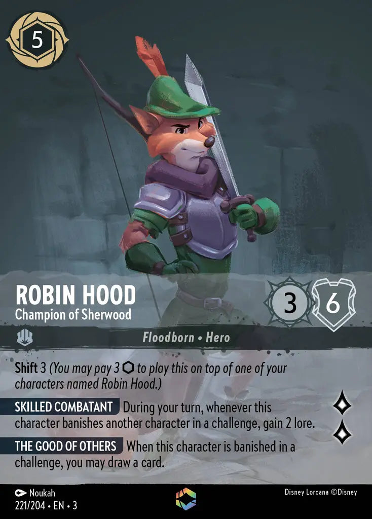 Robin Hood - Champion of Sherwood - 221/204 - Enchanted - Into the Inklands - Disney Lorcana