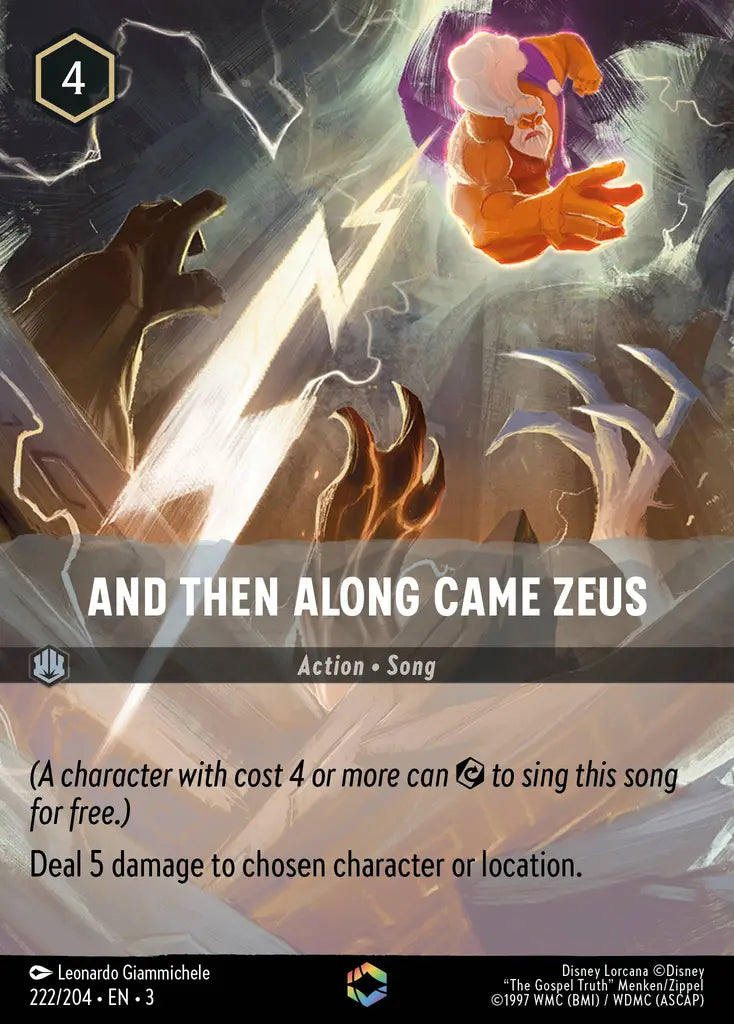 And Then Along Came Zeus - 222/204 - Enchanted - Into the Inklands - Disney Lorcana