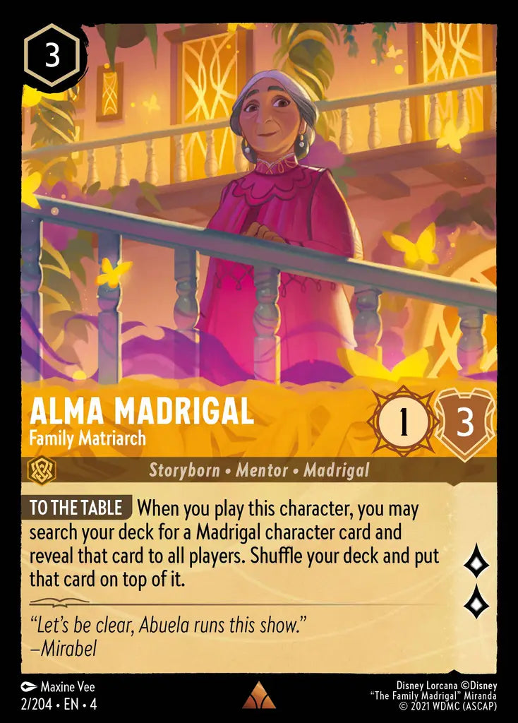 Alma Madrigal - Family Matriarch - 2/204 - Rare - Ursula’s Return - Disney Lorcana