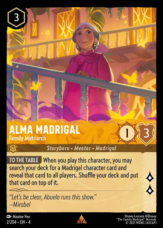 Alma Madrigal - Family Matriarch - 2/204 - Rare - Ursula’s Return - Disney Lorcana