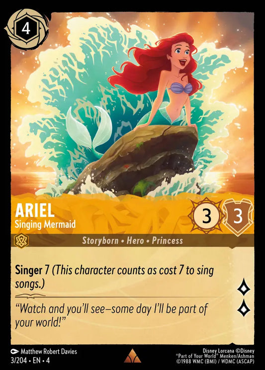 Ariel - Singing Mermaid - 3/204 - Rare - Ursula’s Return - Disney Lorcana