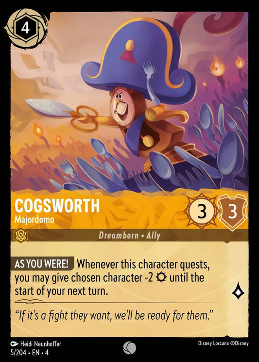 Cogsworth - Majordomo - 5/204 - Common - Ursula’s Return - Disney Lorcana