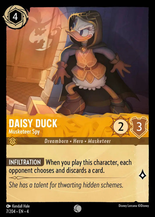 Daisy Duck - Musketeer Spy - 7/204 - Common - Ursula’s Return - Disney Lorcana