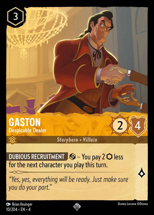 Gaston - Despicable Dealer - 10/204 - Super Rare - Ursula’s Return - Disney Lorcana