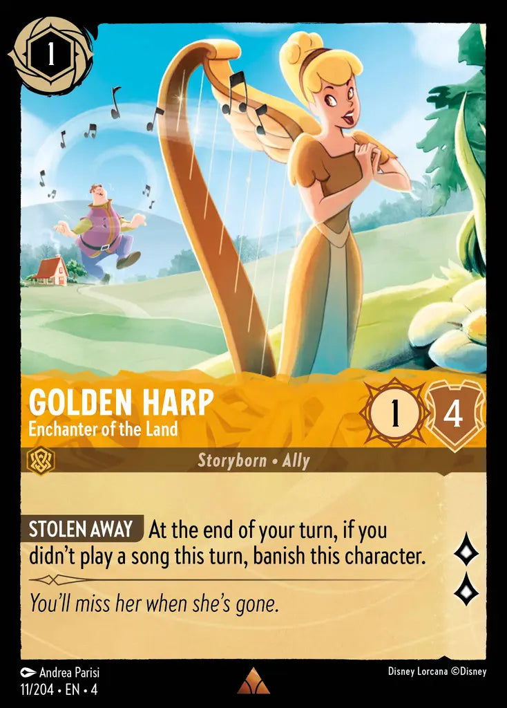 Golden Harp - Enchanter of the Land - 11/204 - Rare - Ursula’s Return - Disney Lorcana