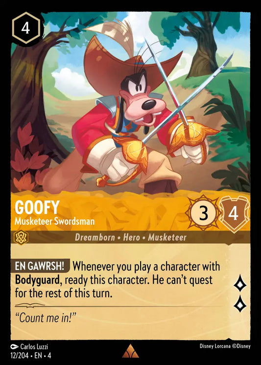 Goofy - Musketeer Swordsman - 12/204 - Rare - Ursula’s Return - Disney Lorcana