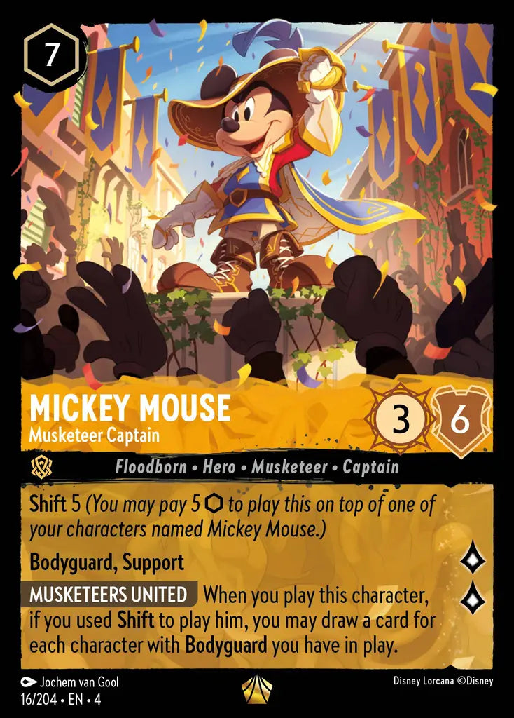 Mickey Mouse - Musketeer Captain - 16/204 - Legendary - Ursula’s Return - Disney Lorcana