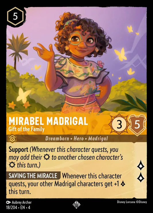Mirabel Madrigal - Gift of the Family - 18/204 - Super Rare - Ursula’s Return - Disney Lorcana