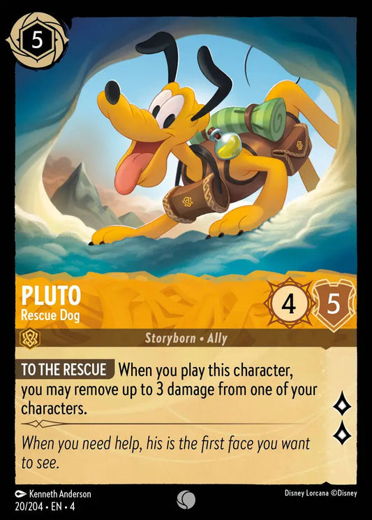 Pluto - Rescue Dog - 20/204 - Common - Ursula’s Return - Disney Lorcana