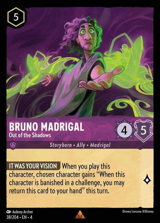 Bruno Madrigal - Out of the Shadows - 38/204 - Rare - Ursula’s Return - Disney Lorcana